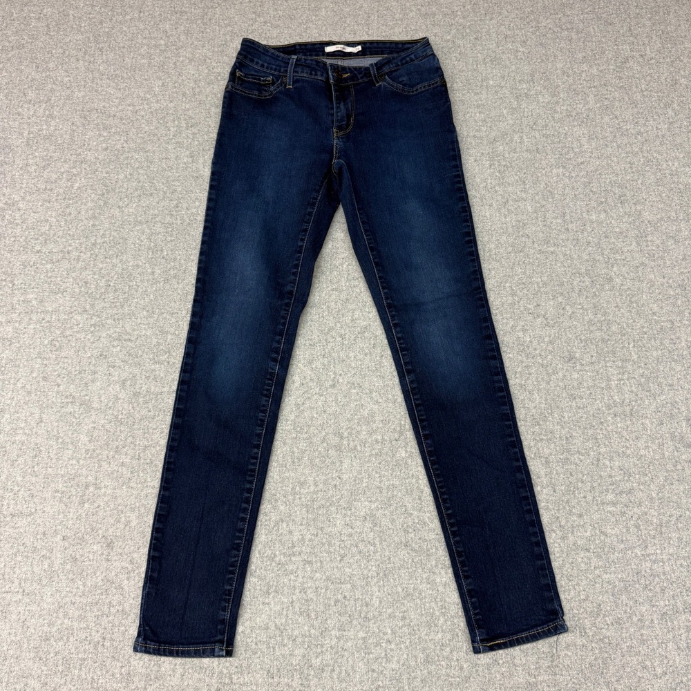 Levi's 711 Skinny Jeans 26 Dark Wash Blue WaterLess Mid Rise Denim Casual 1186